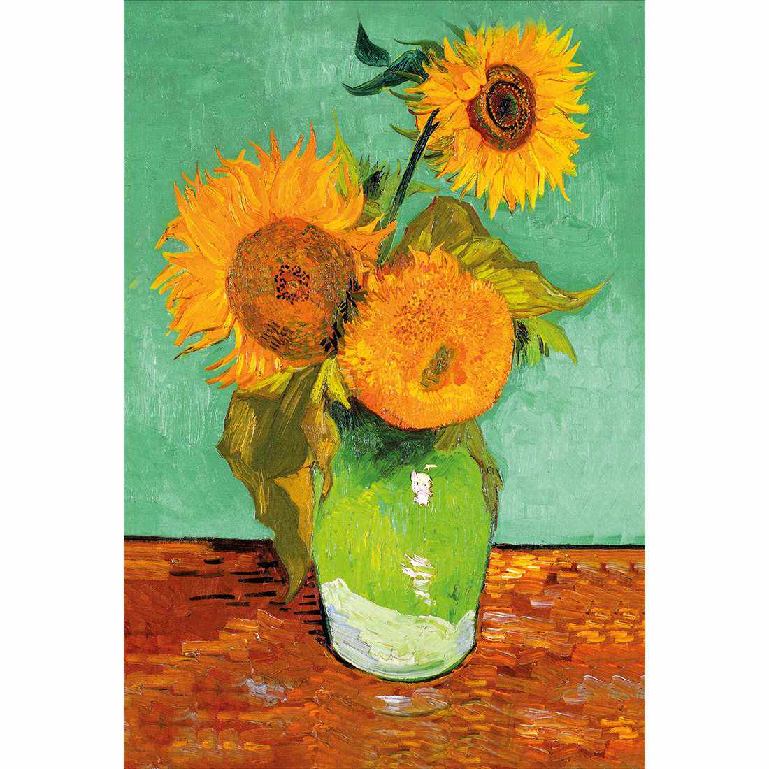 Sunflowers On Green by Van Gogh Canvas Art-Canvas-Wall Art Designs-45x30cm-Canvas - No Frame-Wall Art Designs