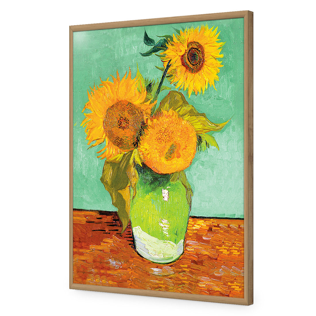 Sunflowers On Green - Van Gough Acrylic Glass Art