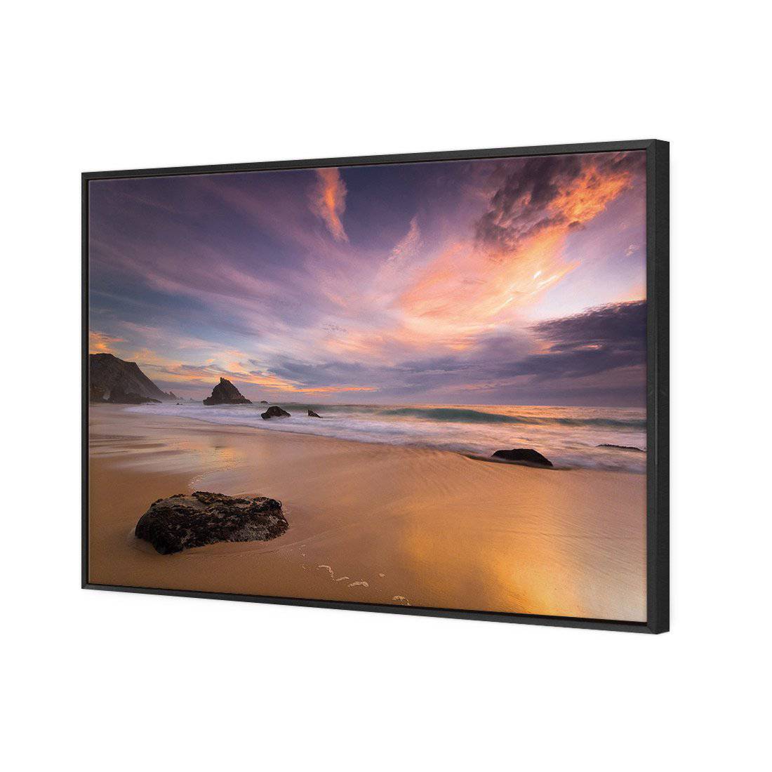 Beach Sunset Canvas Art-Canvas-Wall Art Designs-45x30cm-Canvas - Black Frame-Wall Art Designs