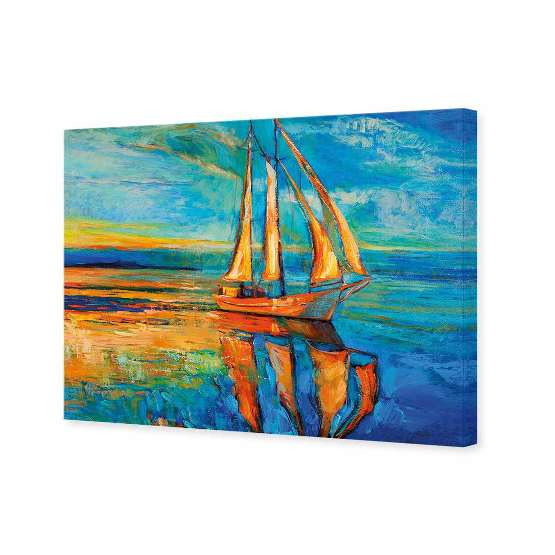 Sailing Boat Reflected Canvas Art-Canvas-Wall Art Designs-45x30cm-Canvas - No Frame-Wall Art Designs
