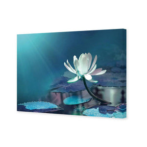 Water Lily, Blue | Standard Canvas | No Frame | Stretched Canvas