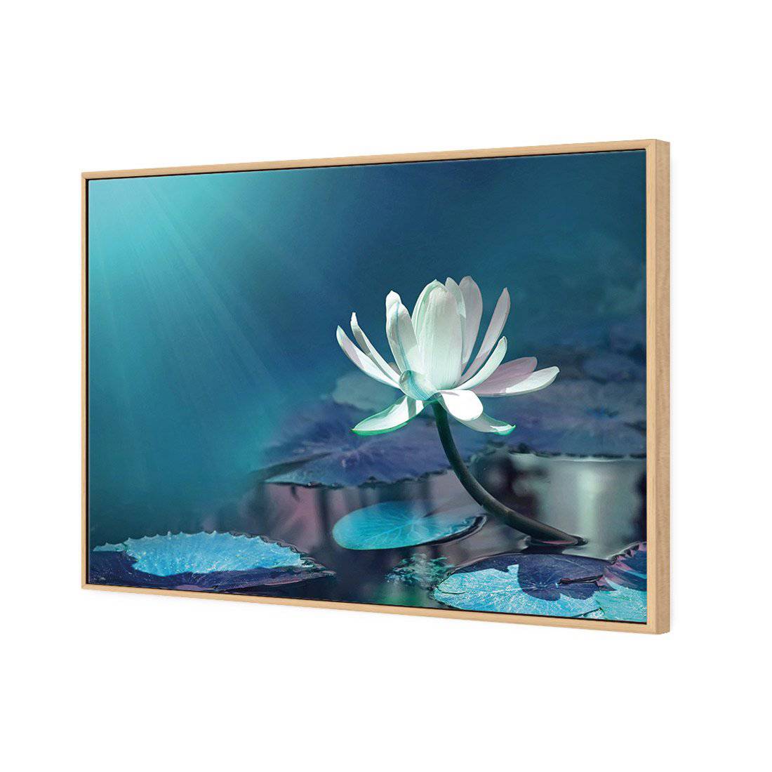 Water Lily, Blue Canvas Art-Canvas-Wall Art Designs-45x30cm-Canvas - Oak Frame-Wall Art Designs