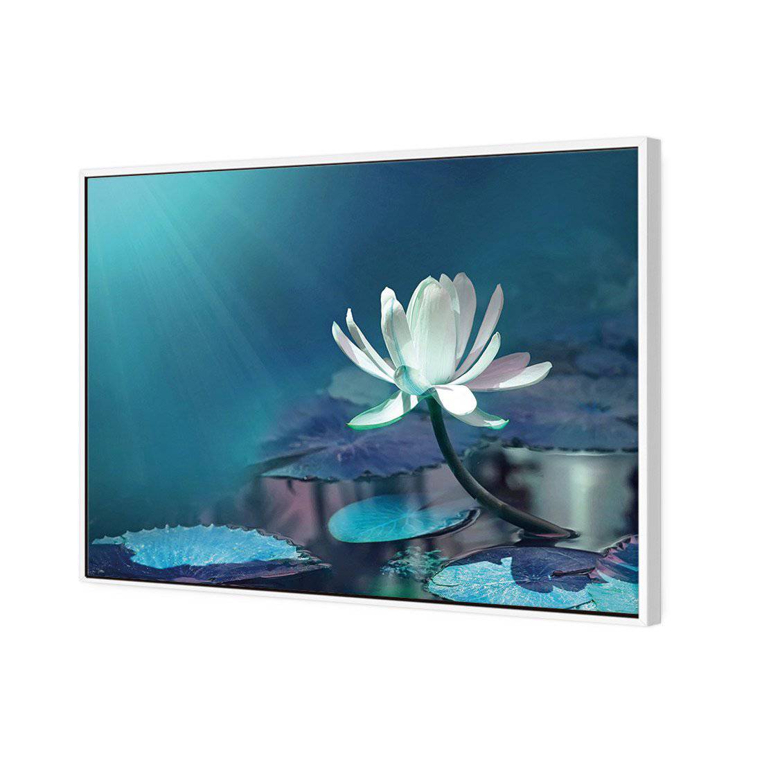 Water Lily, Blue Canvas Art-Canvas-Wall Art Designs-45x30cm-Canvas - White Frame-Wall Art Designs