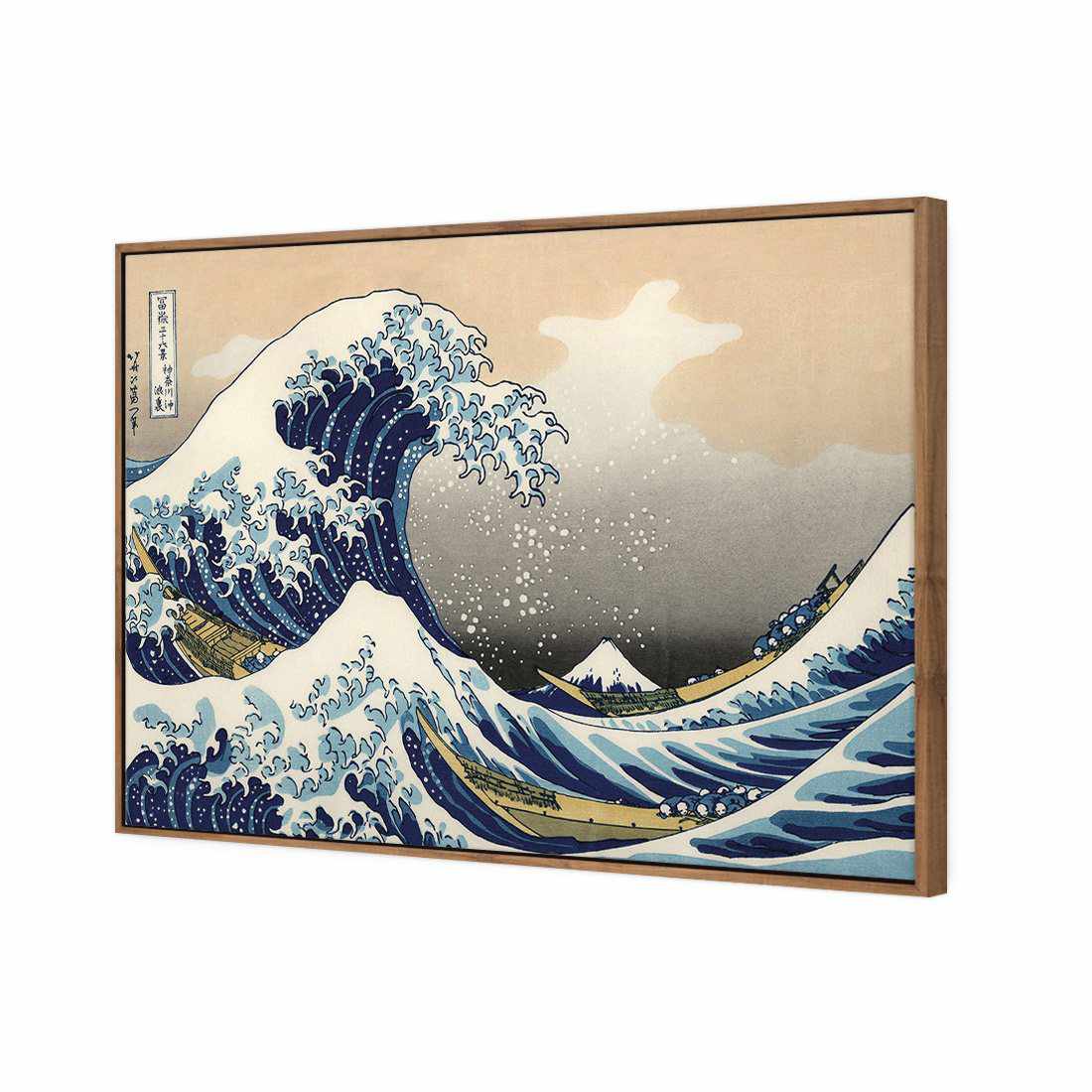 Great Wave Of Kangawa Canvas Art-Canvas-Wall Art Designs-45x30cm-Canvas - Natural Frame-Wall Art Designs