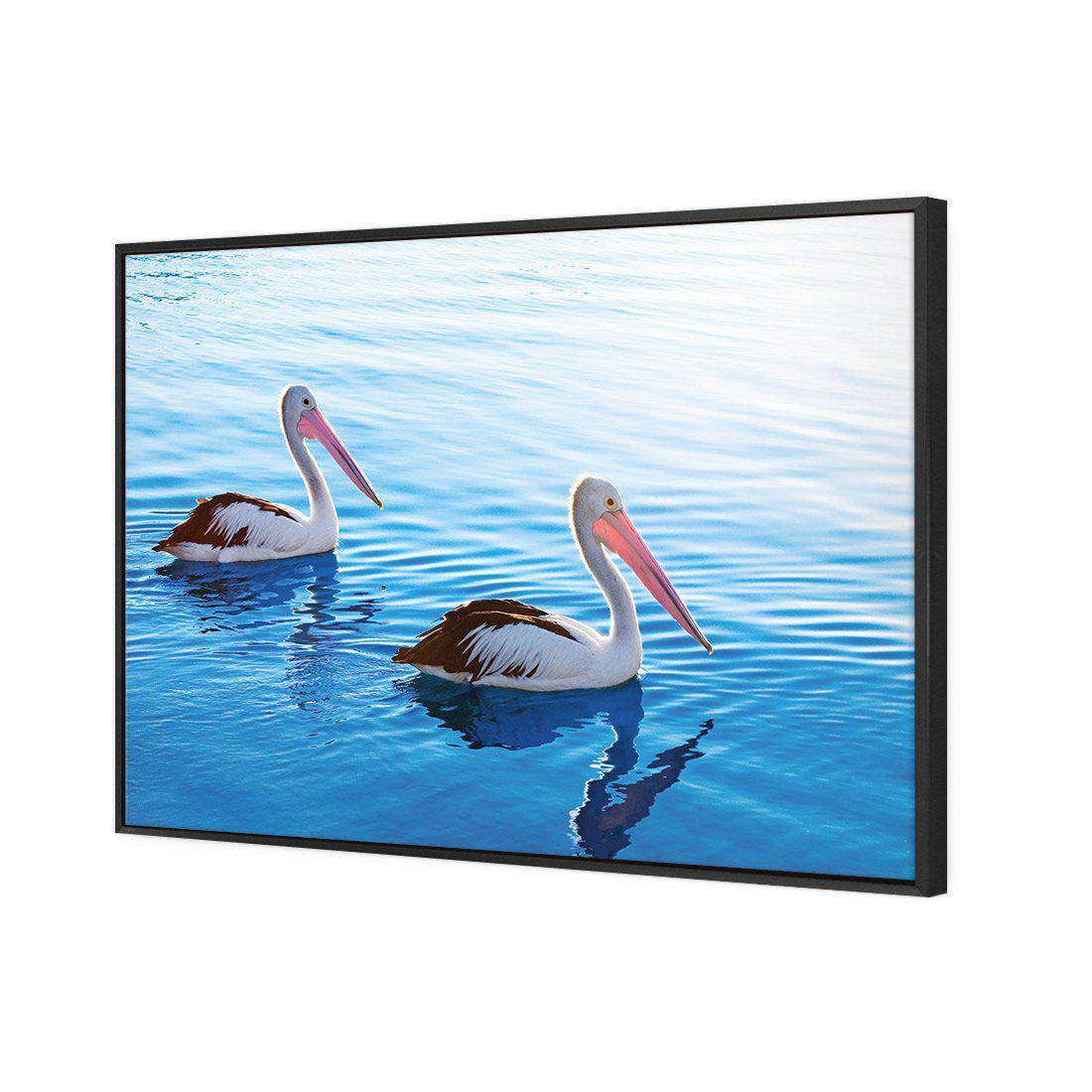 Pelican Pair Canvas Art-Canvas-Wall Art Designs-45x30cm-Canvas - Black Frame-Wall Art Designs