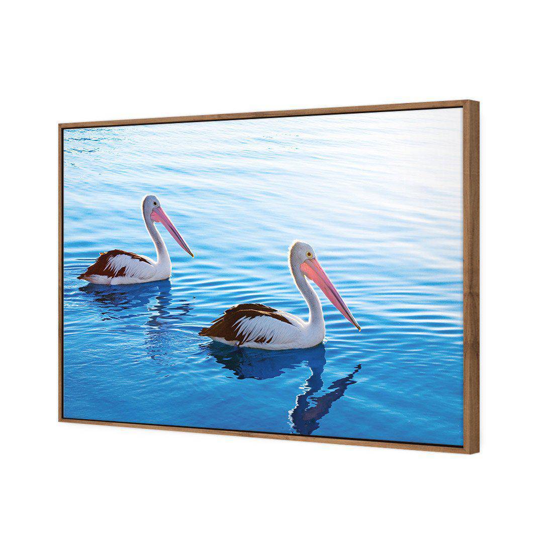 Pelican Pair Canvas Art-Canvas-Wall Art Designs-45x30cm-Canvas - Natural Frame-Wall Art Designs