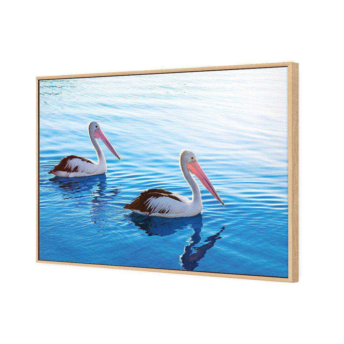 Pelican Pair Canvas Art-Canvas-Wall Art Designs-45x30cm-Canvas - Oak Frame-Wall Art Designs