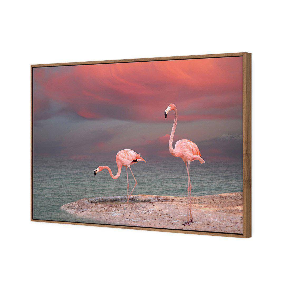 Pink Flamingos Canvas Art-Canvas-Wall Art Designs-45x30cm-Canvas - Natural Frame-Wall Art Designs