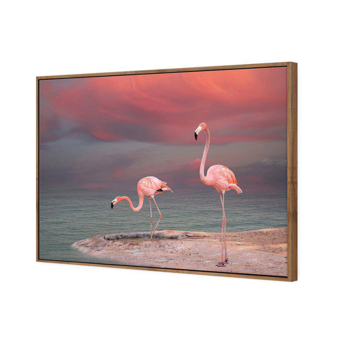 Pink Flamingos | Standard Canvas | Floating Frame | Natural