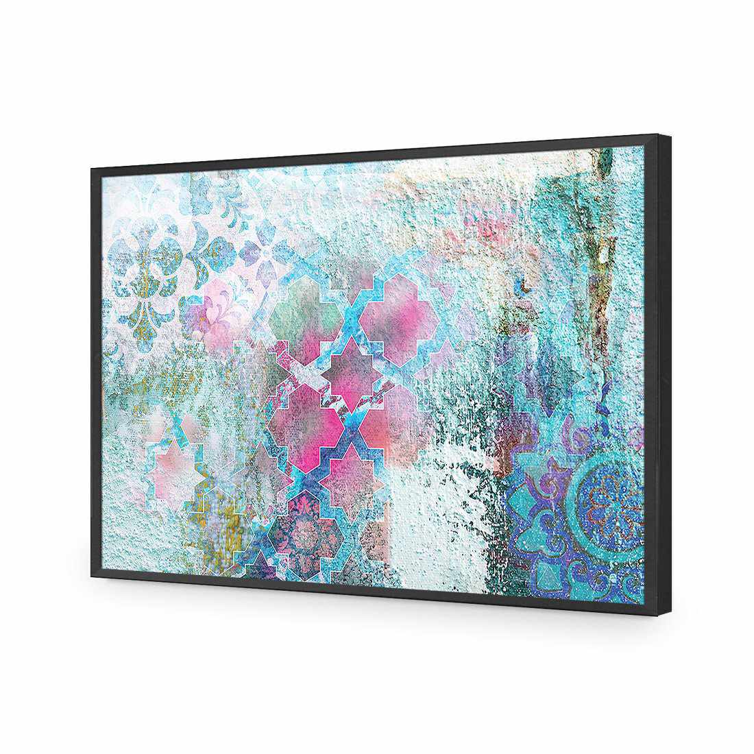 Moroccan Wall Pattern-Acrylic-Wall Art Design-Without Border-Acrylic - Black Frame-45x30cm-Wall Art Designs