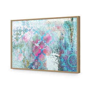 Moroccan Wall Pattern | Standard Acrylic | Flat Frame No Border | Oak
