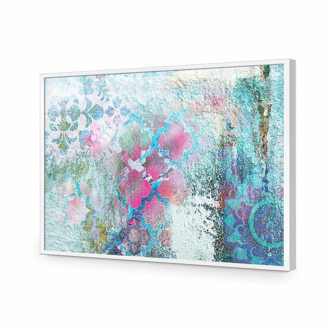 Moroccan Wall Pattern-Acrylic-Wall Art Design-Without Border-Acrylic - White Frame-45x30cm-Wall Art Designs