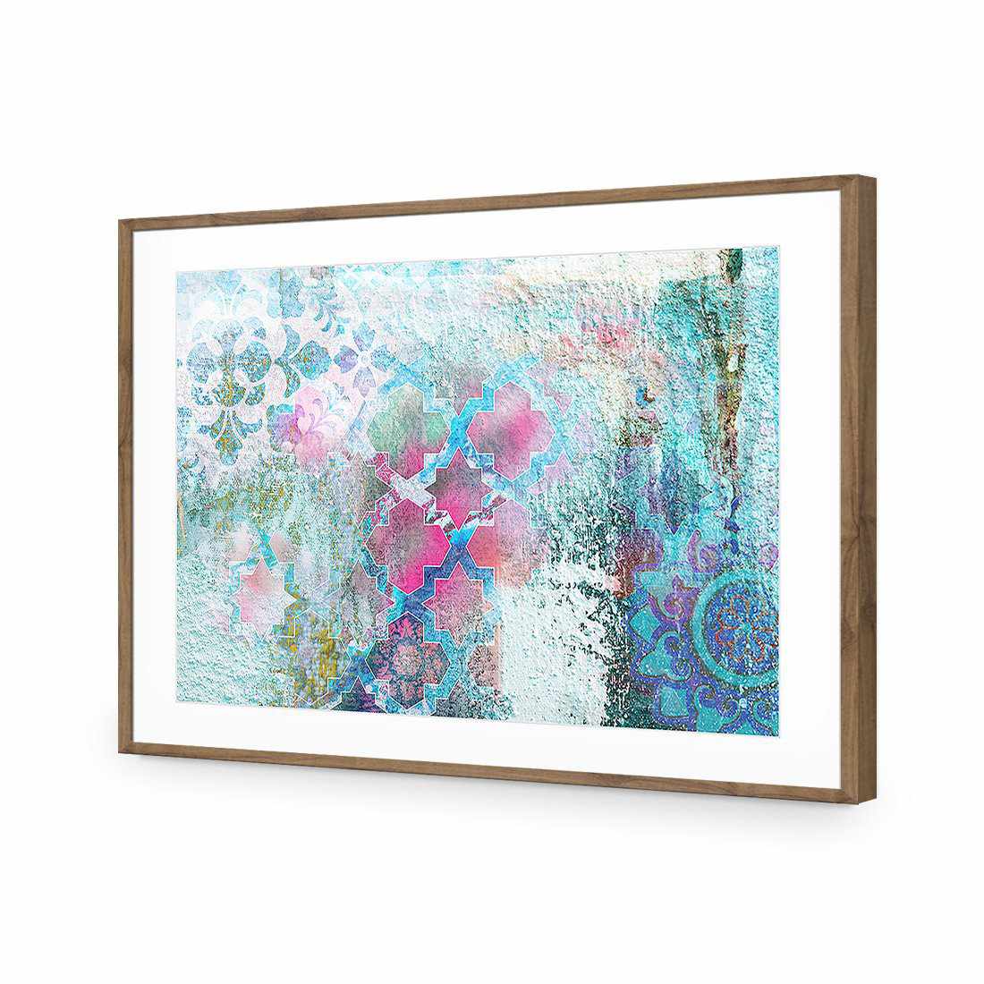 Moroccan Wall Pattern | Standard Acrylic | Flat Frame With Border | Natural