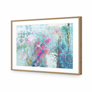Moroccan Wall Pattern | Standard Acrylic | Flat Frame With Border | Oak