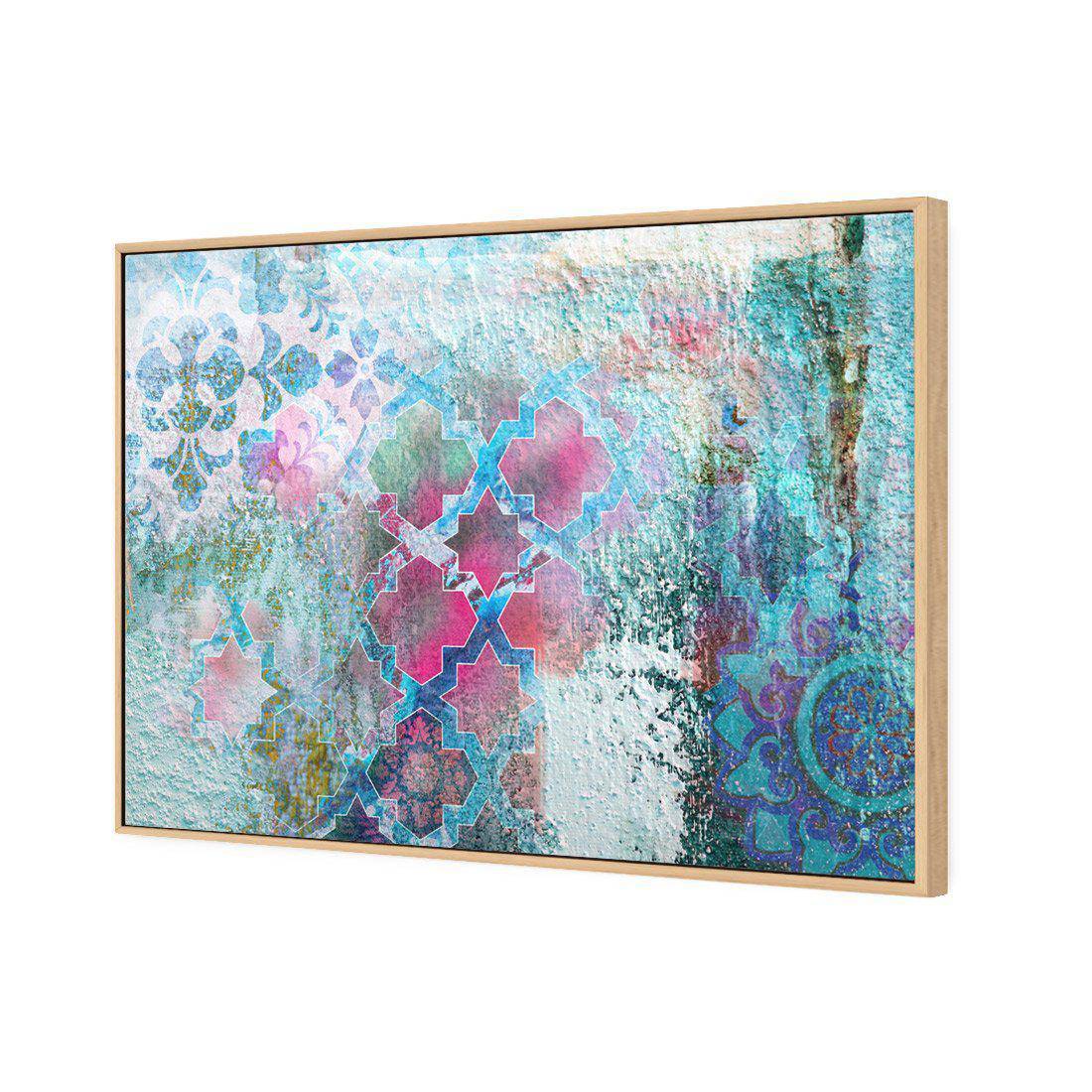 Moroccan Wall Pattern | Standard Canvas | Floating Frame | Oak