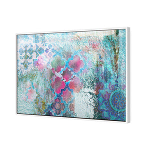 Moroccan Wall Pattern | Standard Canvas | Floating Frame | White