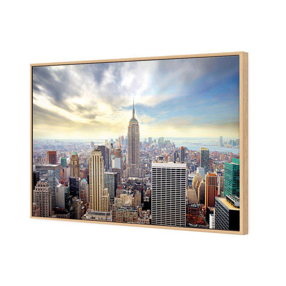 Manhattan View Canvas Art-Canvas-Wall Art Designs-45x30cm-Canvas - Oak Frame-Wall Art Designs