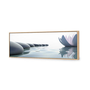 Zen Flower Lotus | Standard Canvas | Floating Frame | Oak
