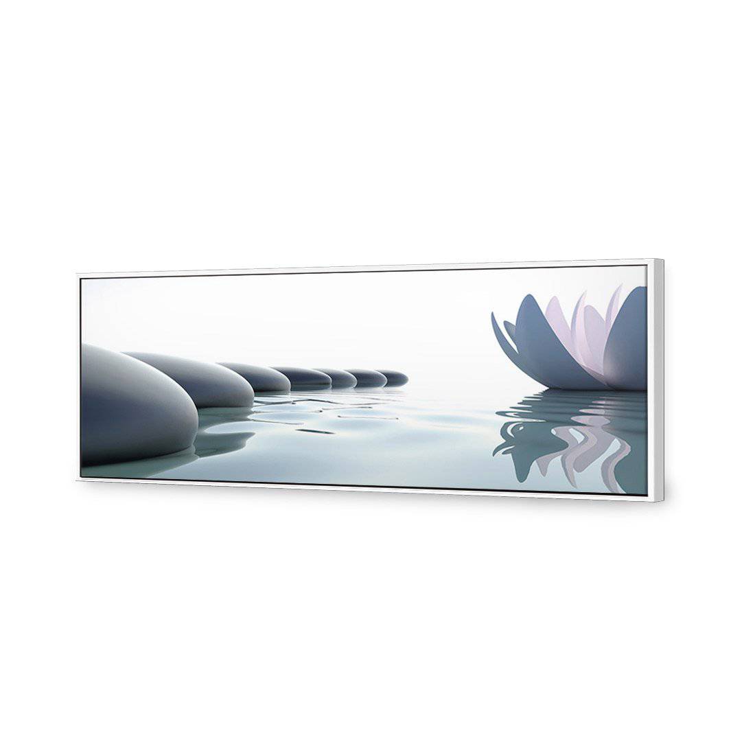 Zen Flower Lotus Canvas Art-Canvas-Wall Art Designs-60x20cm-Canvas - White Frame-Wall Art Designs