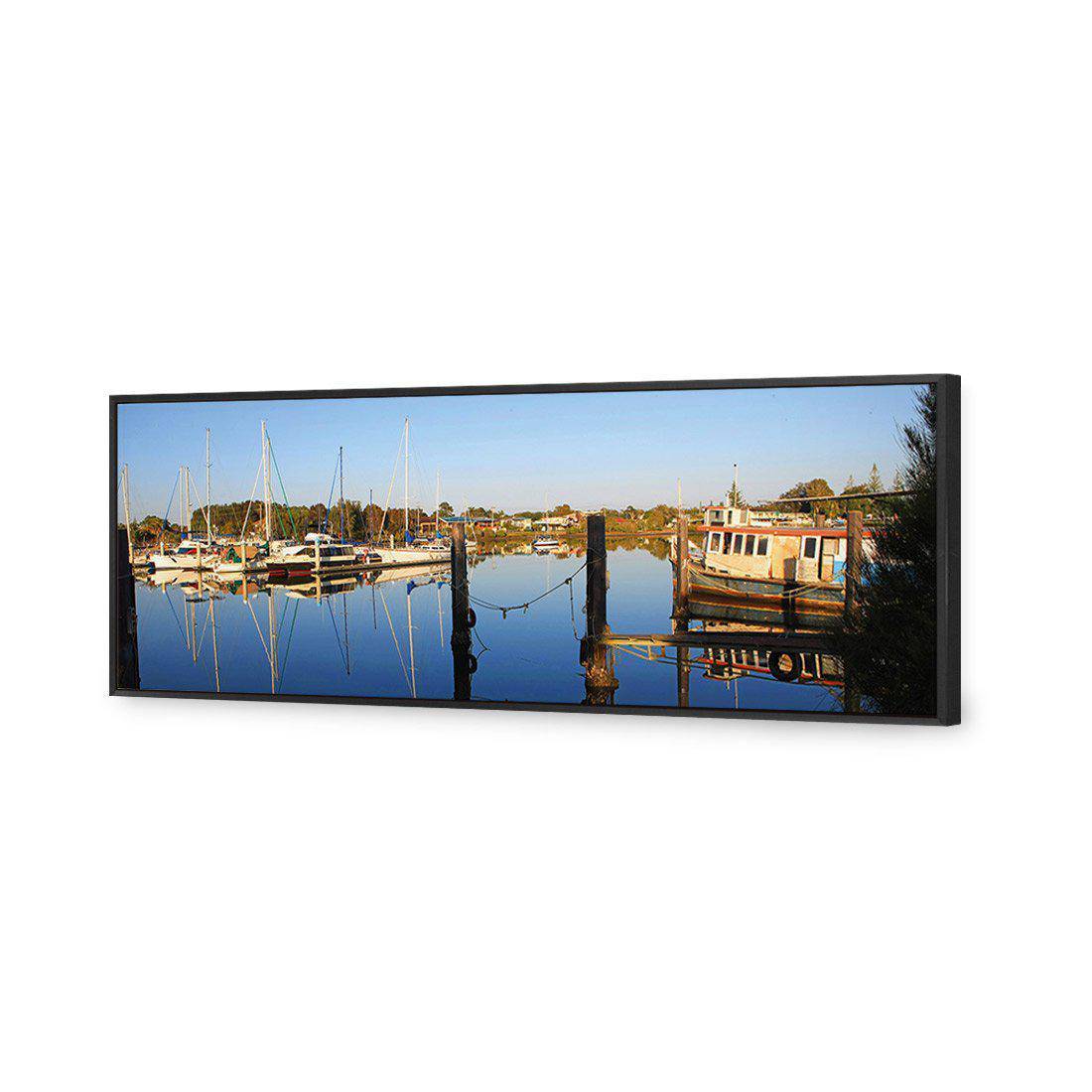 Yamba Water Reflections Canvas Art-Canvas-Wall Art Designs-60x20cm-Canvas - Black Frame-Wall Art Designs