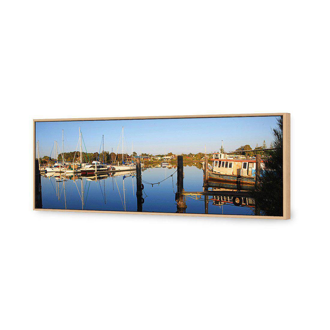 Yamba Water Reflections Canvas Art-Canvas-Wall Art Designs-60x20cm-Canvas - Oak Frame-Wall Art Designs