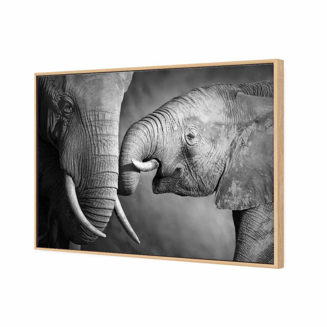 Elephant And Mum Canvas Art-Canvas-Wall Art Designs-45x30cm-Canvas - Oak Frame-Wall Art Designs