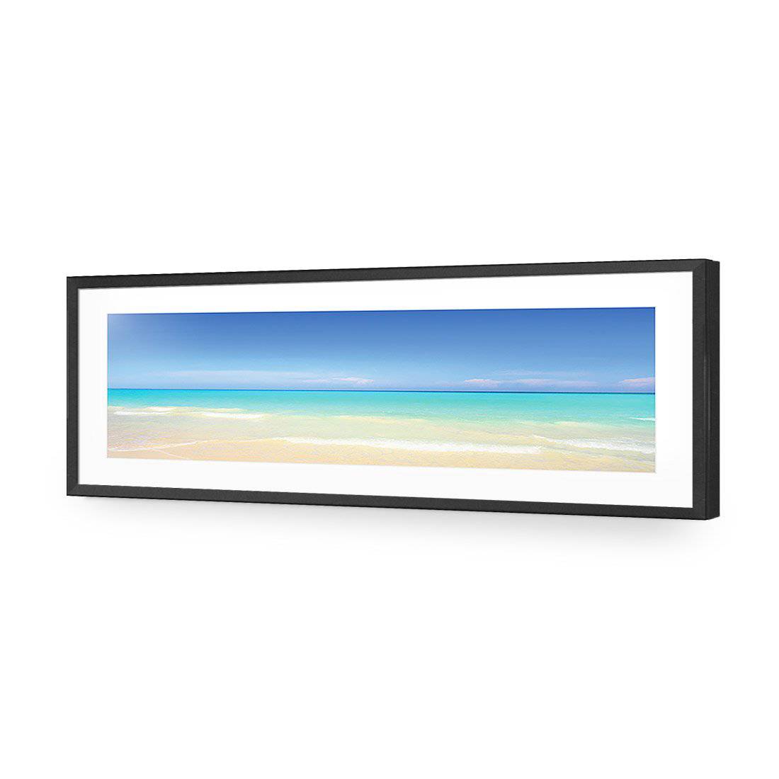 Paradise Beach, Long-Acrylic-Wall Art Design-With Border-Acrylic - Black Frame-60x20cm-Wall Art Designs
