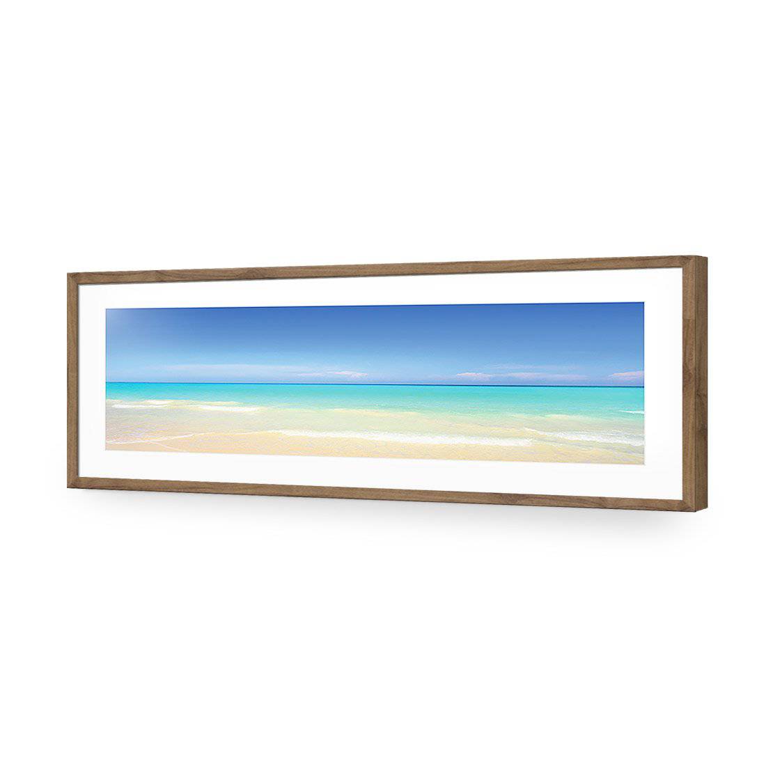 Paradise Beach, Long-Acrylic-Wall Art Design-With Border-Acrylic - Natural Frame-60x20cm-Wall Art Designs