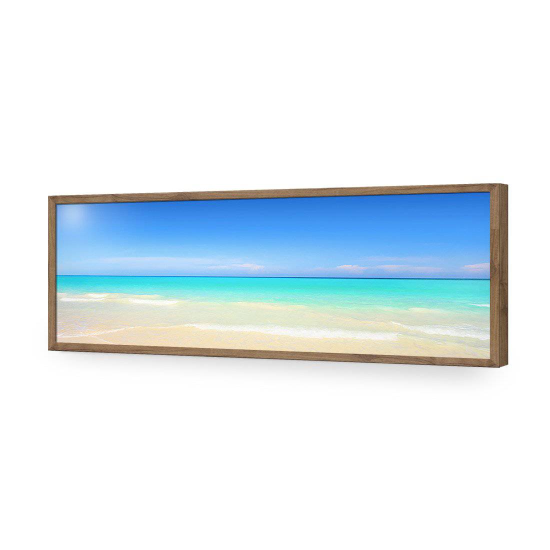 Paradise Beach, Long-Acrylic-Wall Art Design-Without Border-Acrylic - Natural Frame-60x20cm-Wall Art Designs