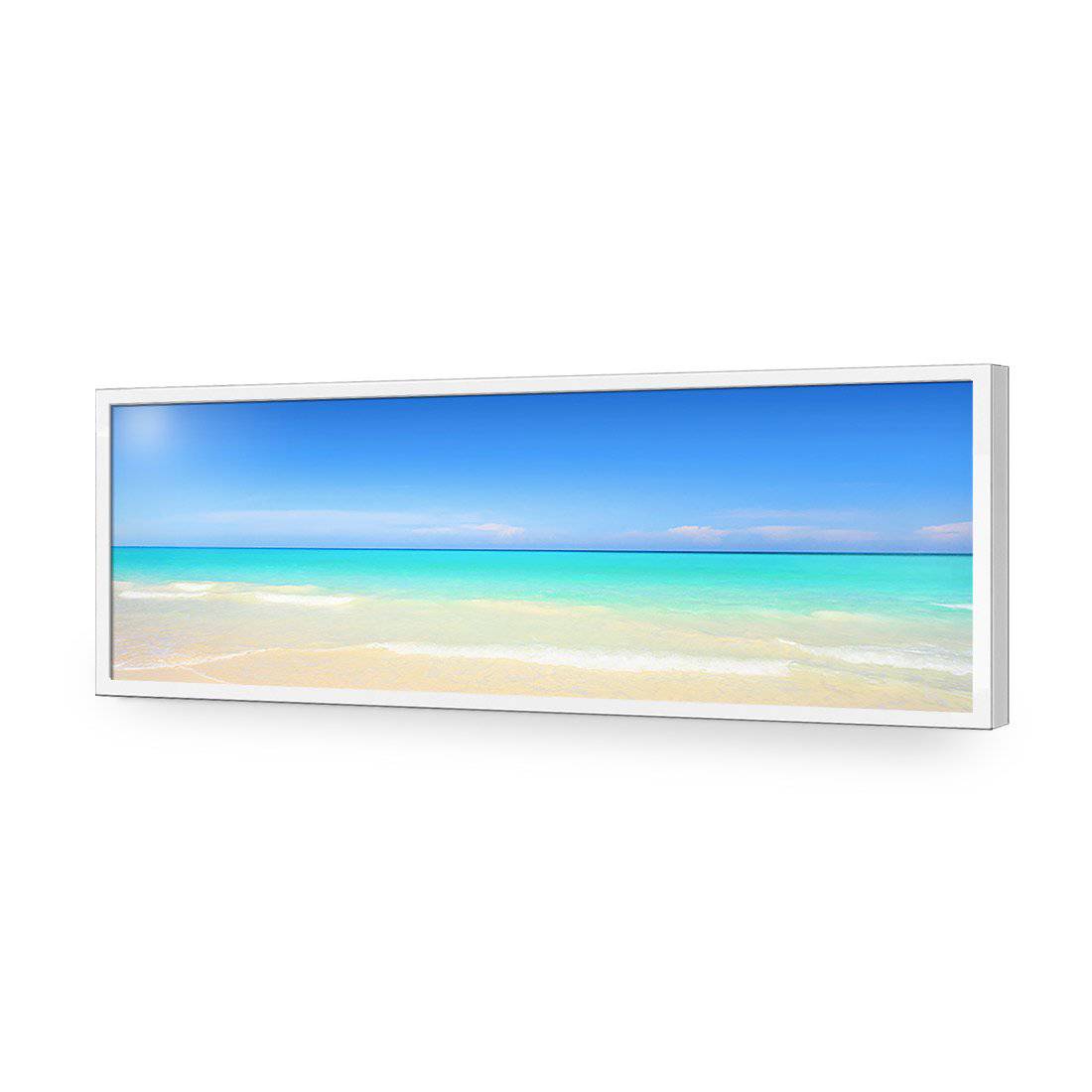 Paradise Beach, Long-Acrylic-Wall Art Design-Without Border-Acrylic - White Frame-60x20cm-Wall Art Designs