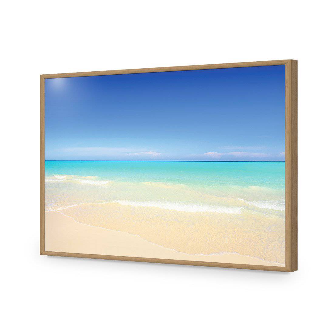 Paradise Beach-Acrylic-Wall Art Design-Without Border-Acrylic - Oak Frame-45x30cm-Wall Art Designs