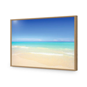 Paradise Beach | Classic Acrylic | Flat Frame No Border | Oak