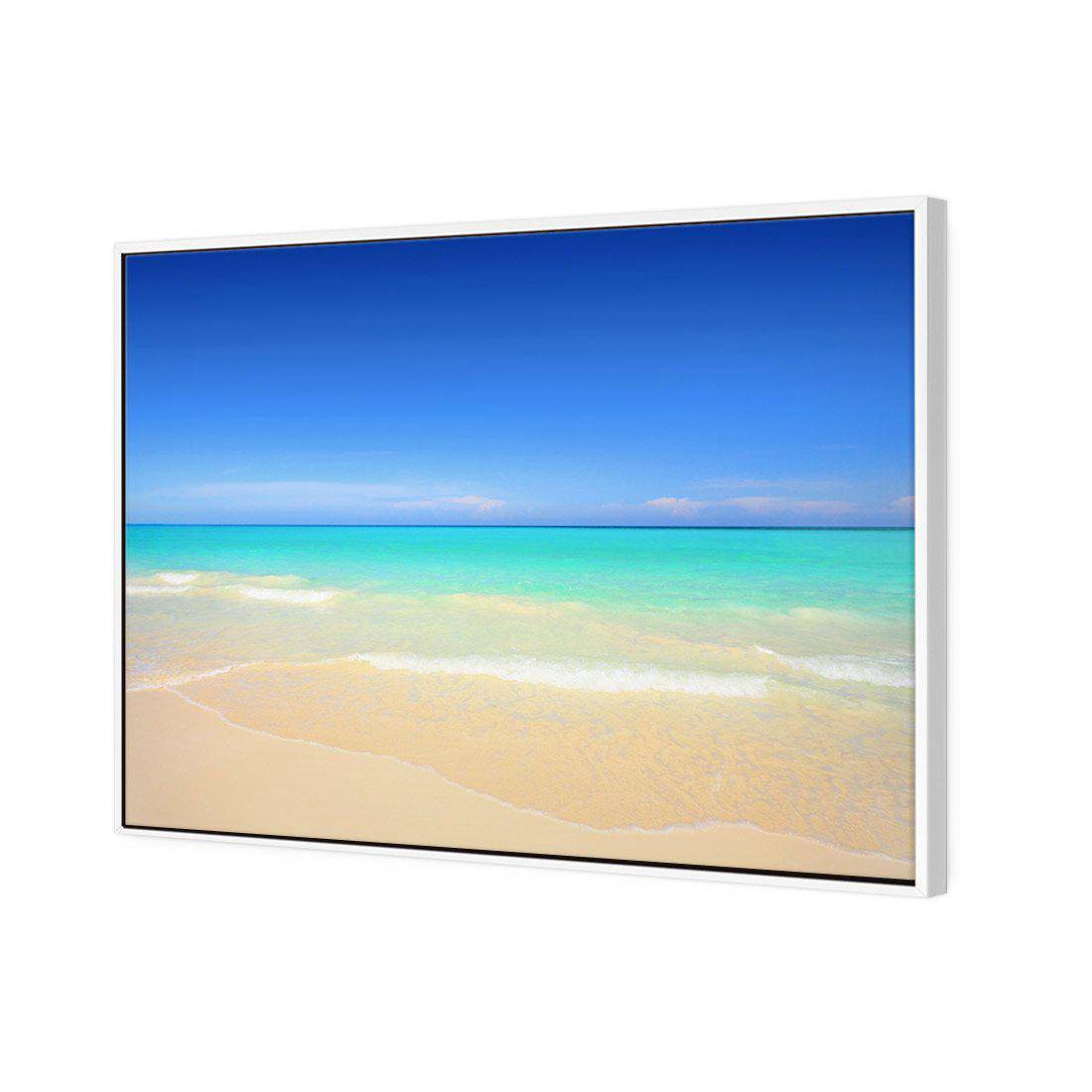 Paradise Beach | Classic Canvas | Floating Frame | White