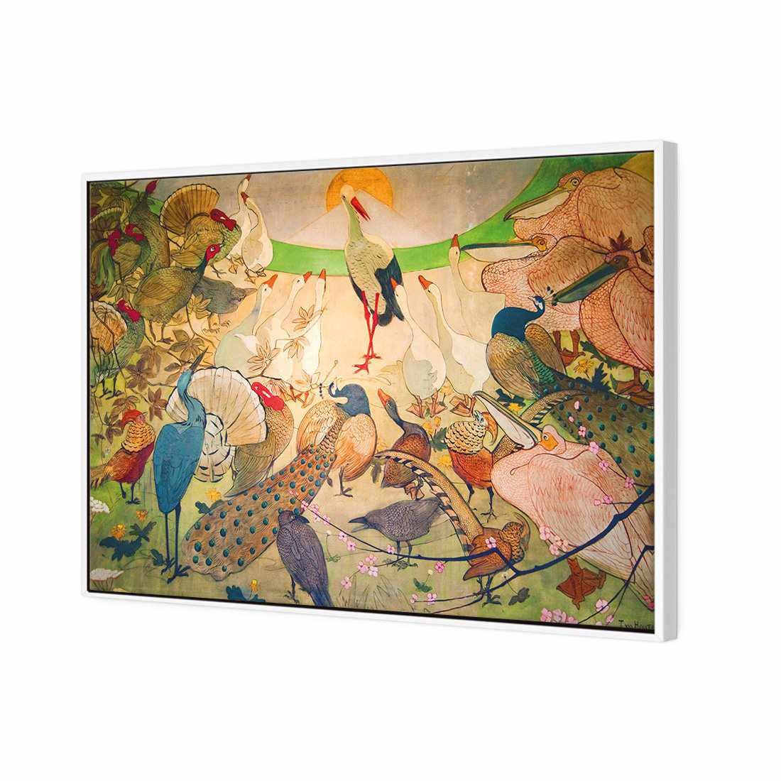 Birds Canvas Art-Canvas-Wall Art Designs-45x30cm-Canvas - White Frame-Wall Art Designs